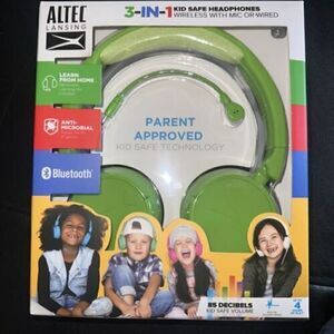Altec Lansing MZX4100-PGRN-STK-6 Kid Friendly 3-In-1 Headphone